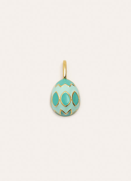 Charm Easter Egg Blue Baño Oro