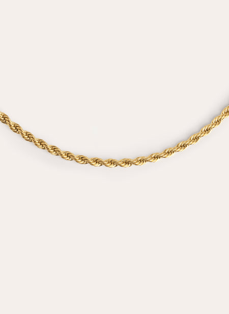 Collar Cord Acero Baño Oro