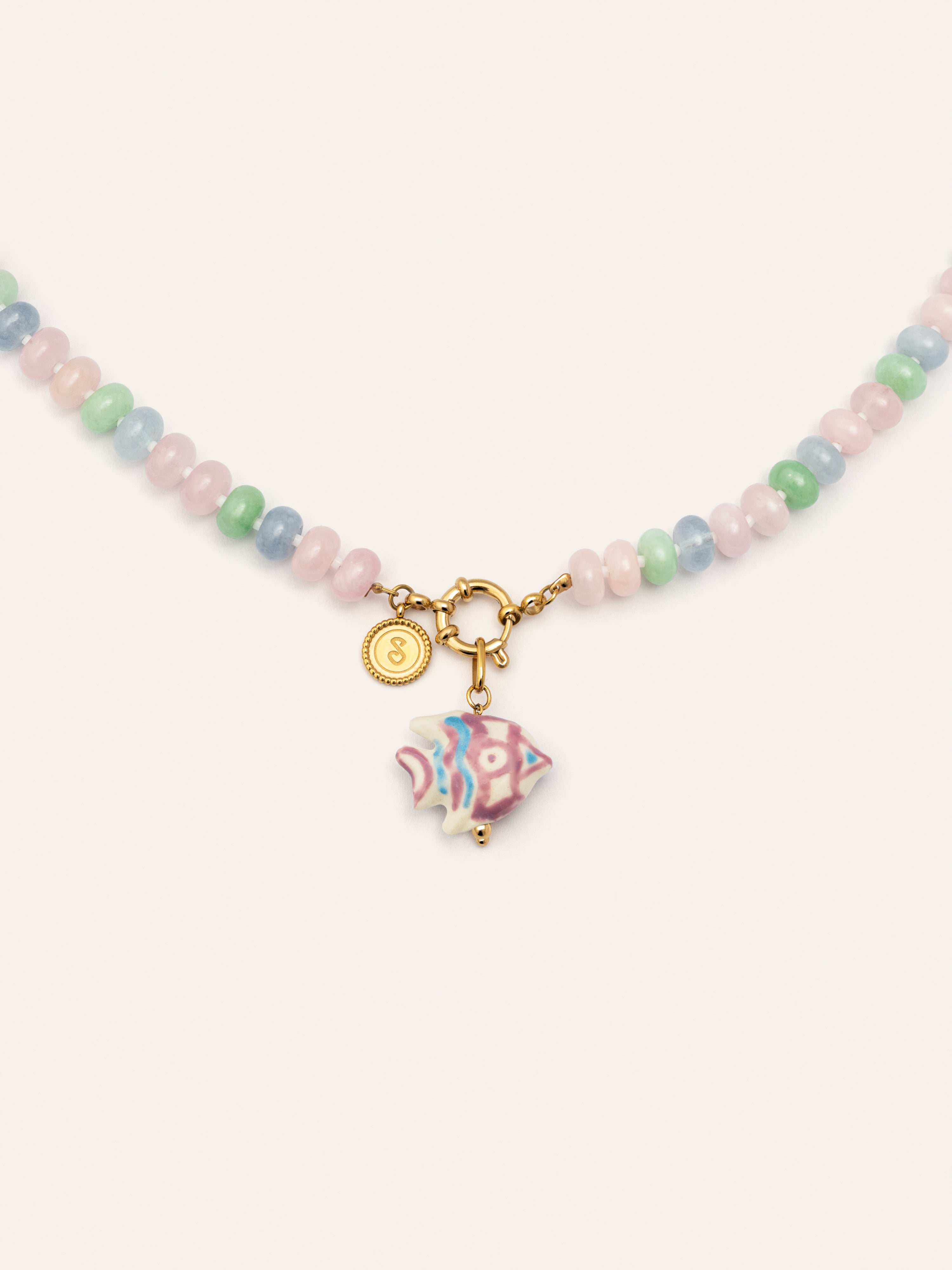 Collar Nemo Stones Acero Baño Oro