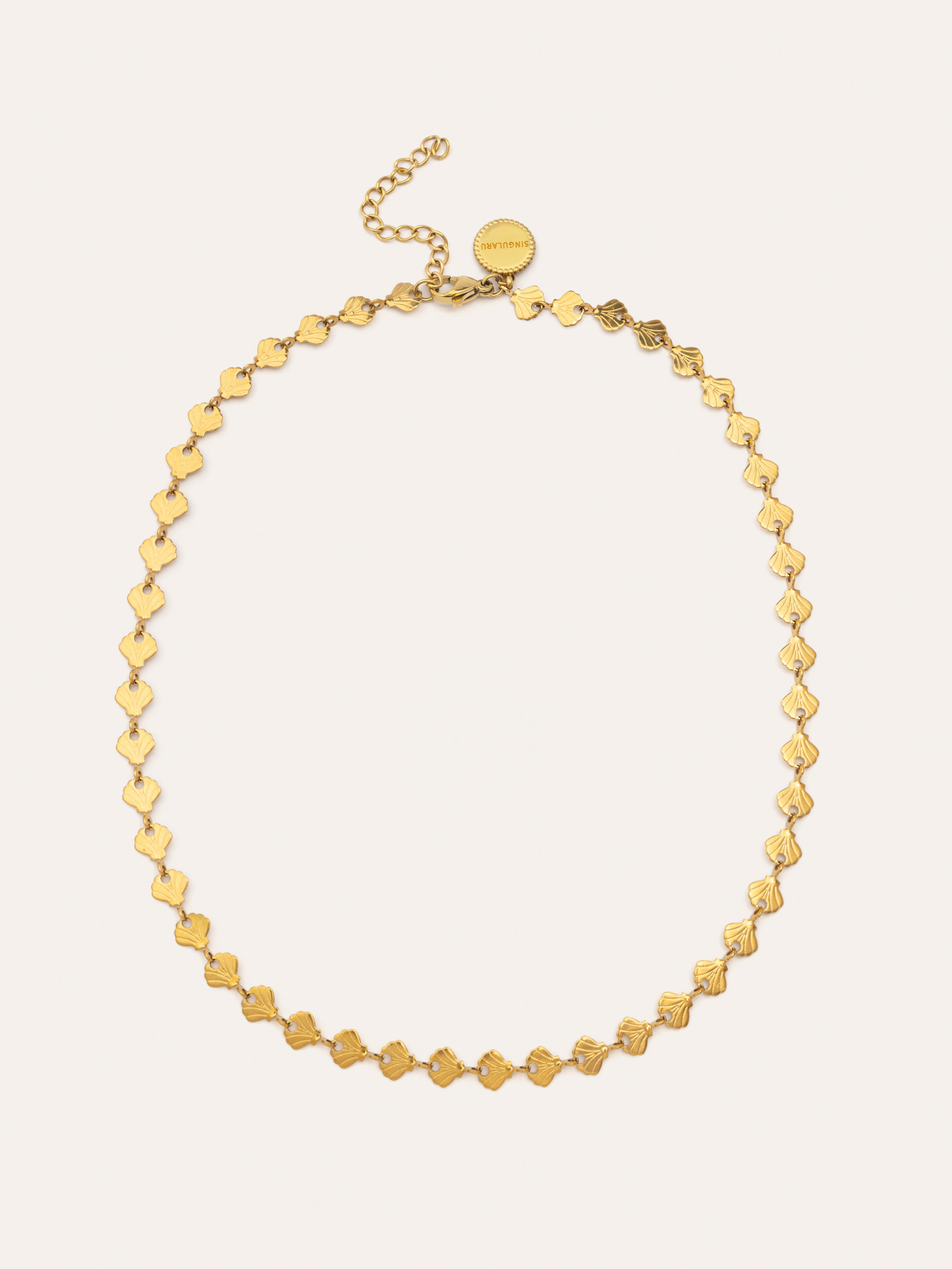 Collar Shells Acero Baño Oro