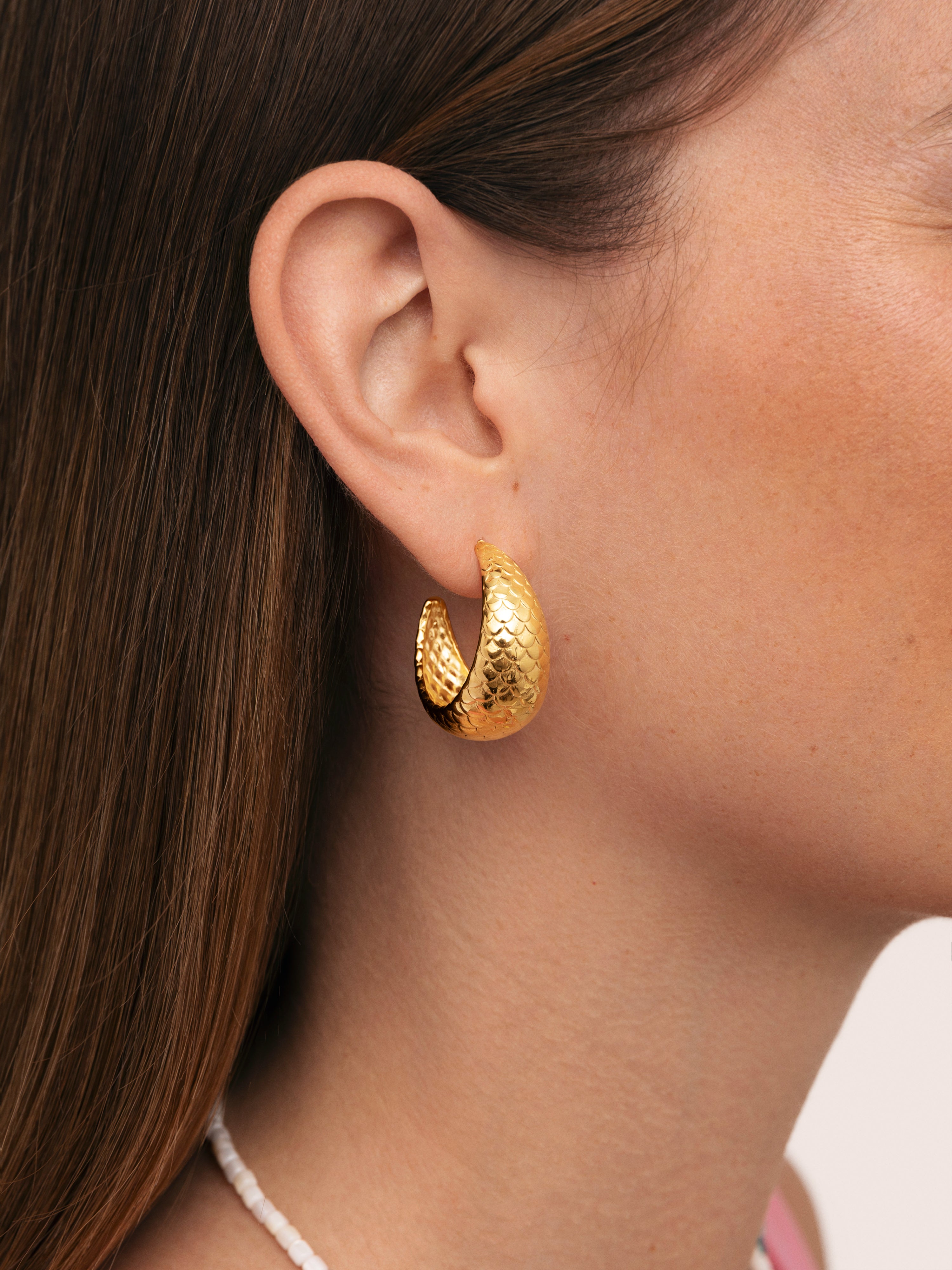 Pendientes Aro Mermaid Acero Baño Oro