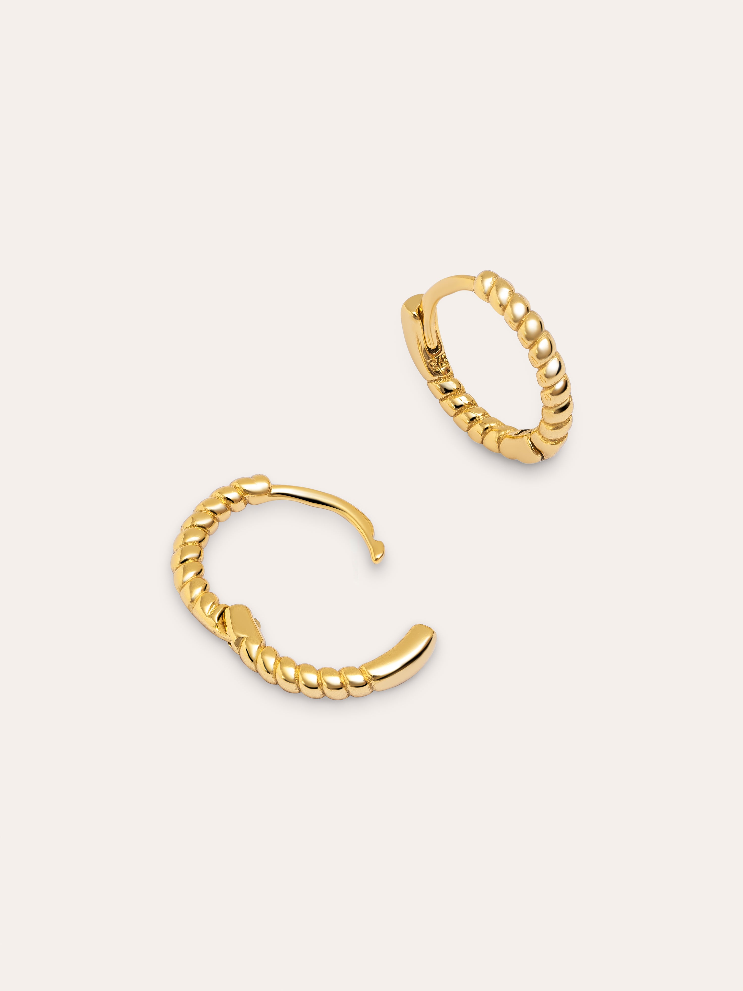 Pendientes Aro Twist Plata Baño Oro