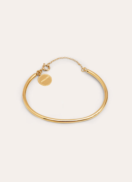 Brazalete Line Chain Acero Baño Oro