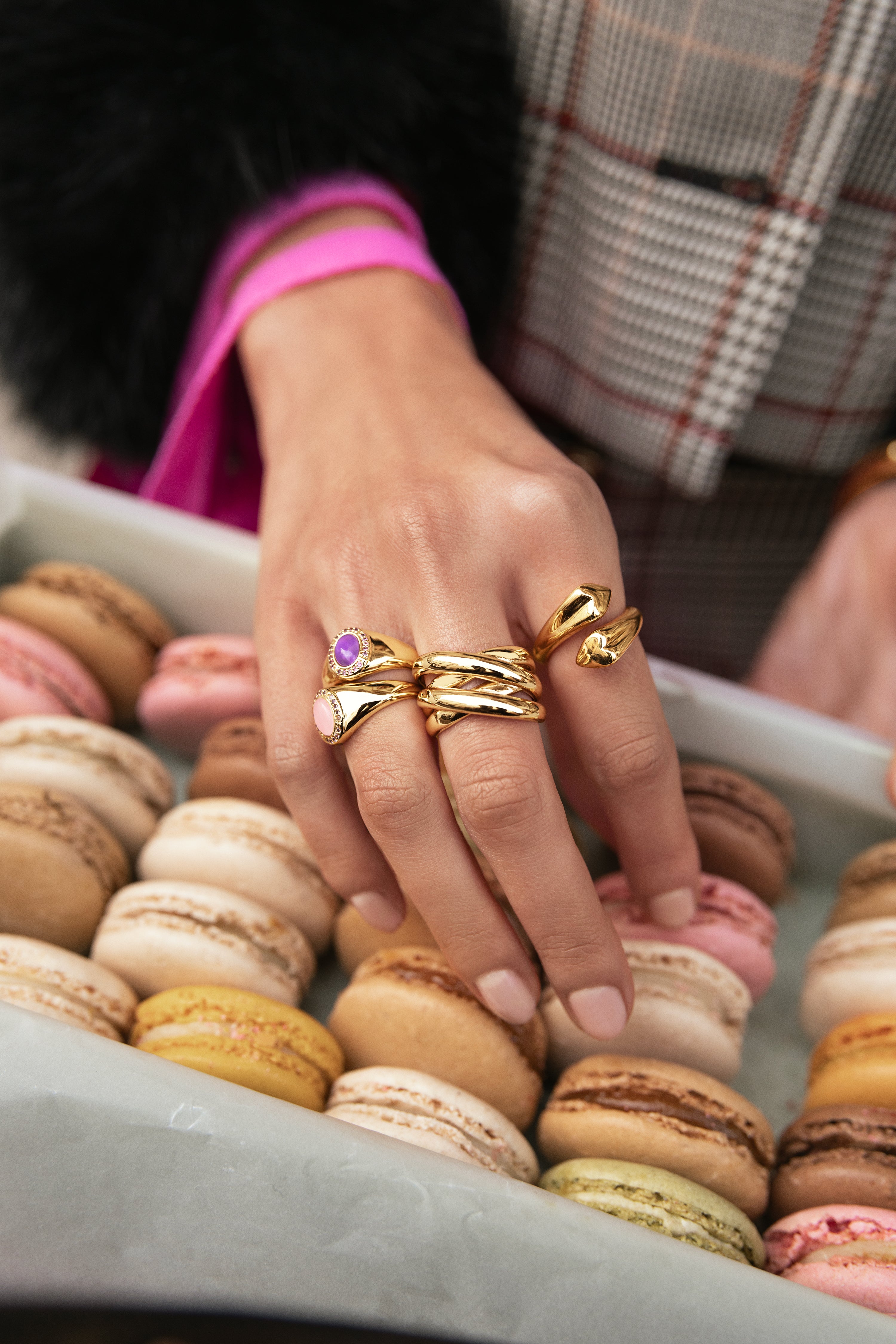 Anillo Abbraccio Amour Acero Baño Oro