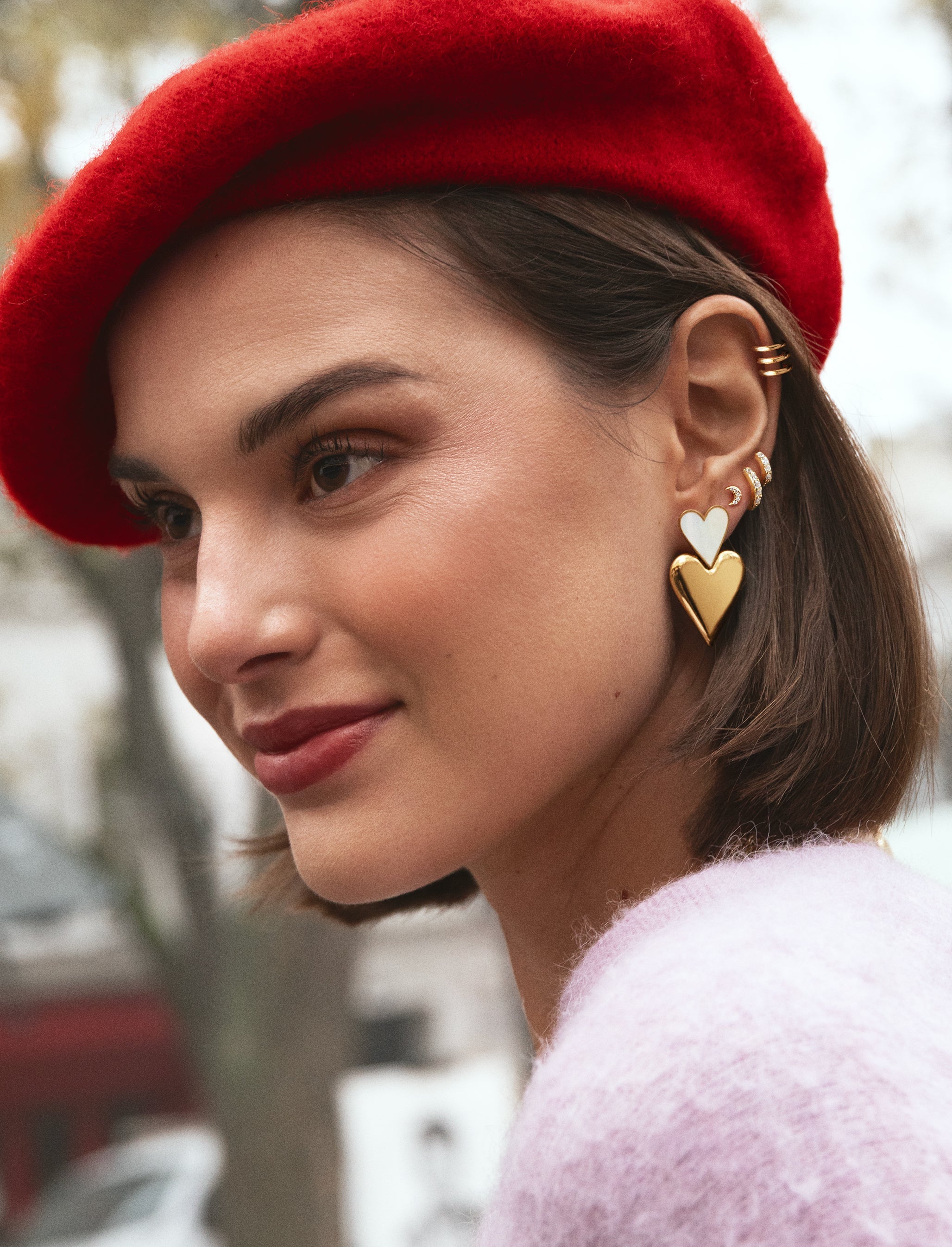 Pendiente Suelto Mini Moon Spark Plata Baño Oro