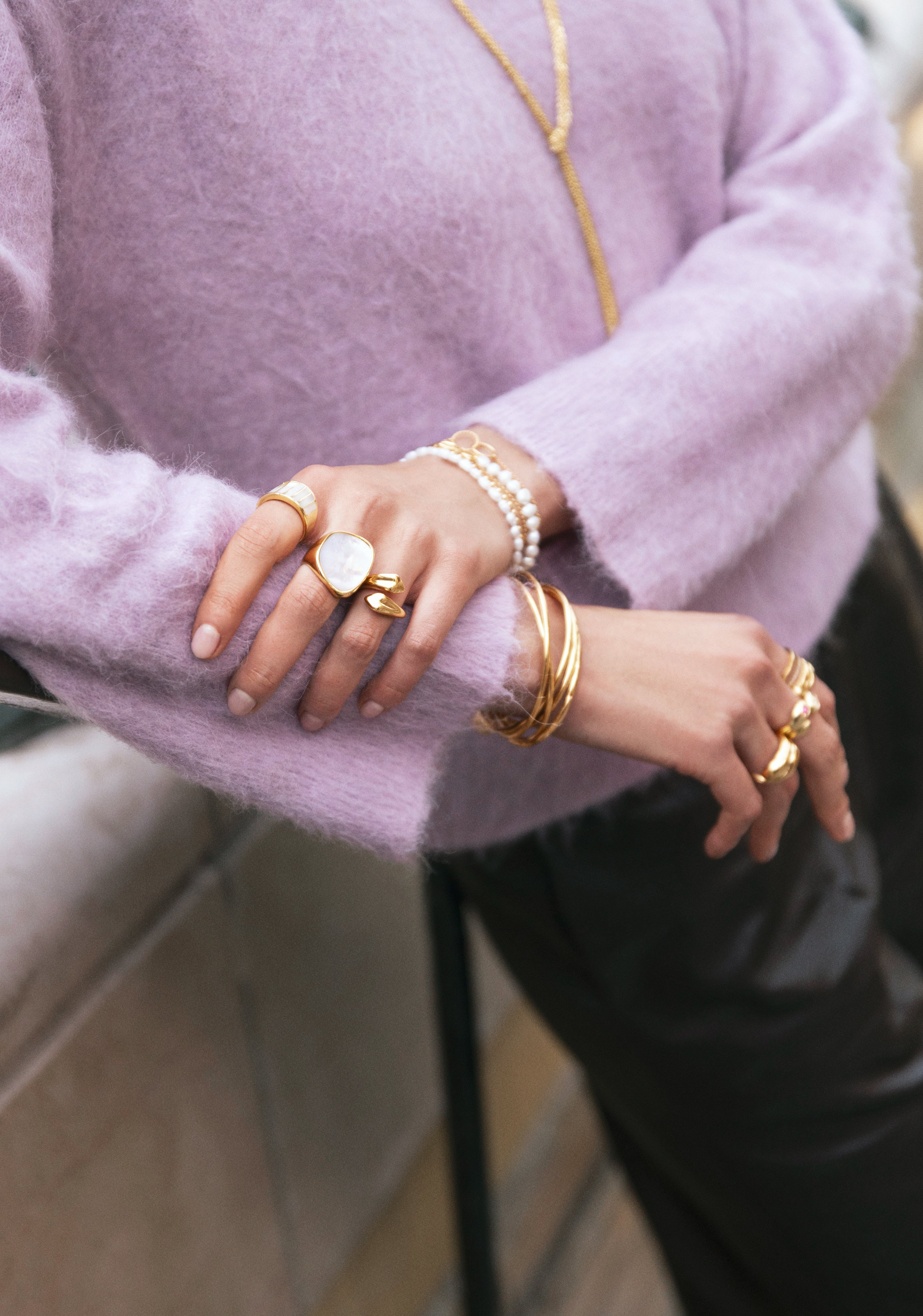 Anillo Ibiza Acero Baño Oro