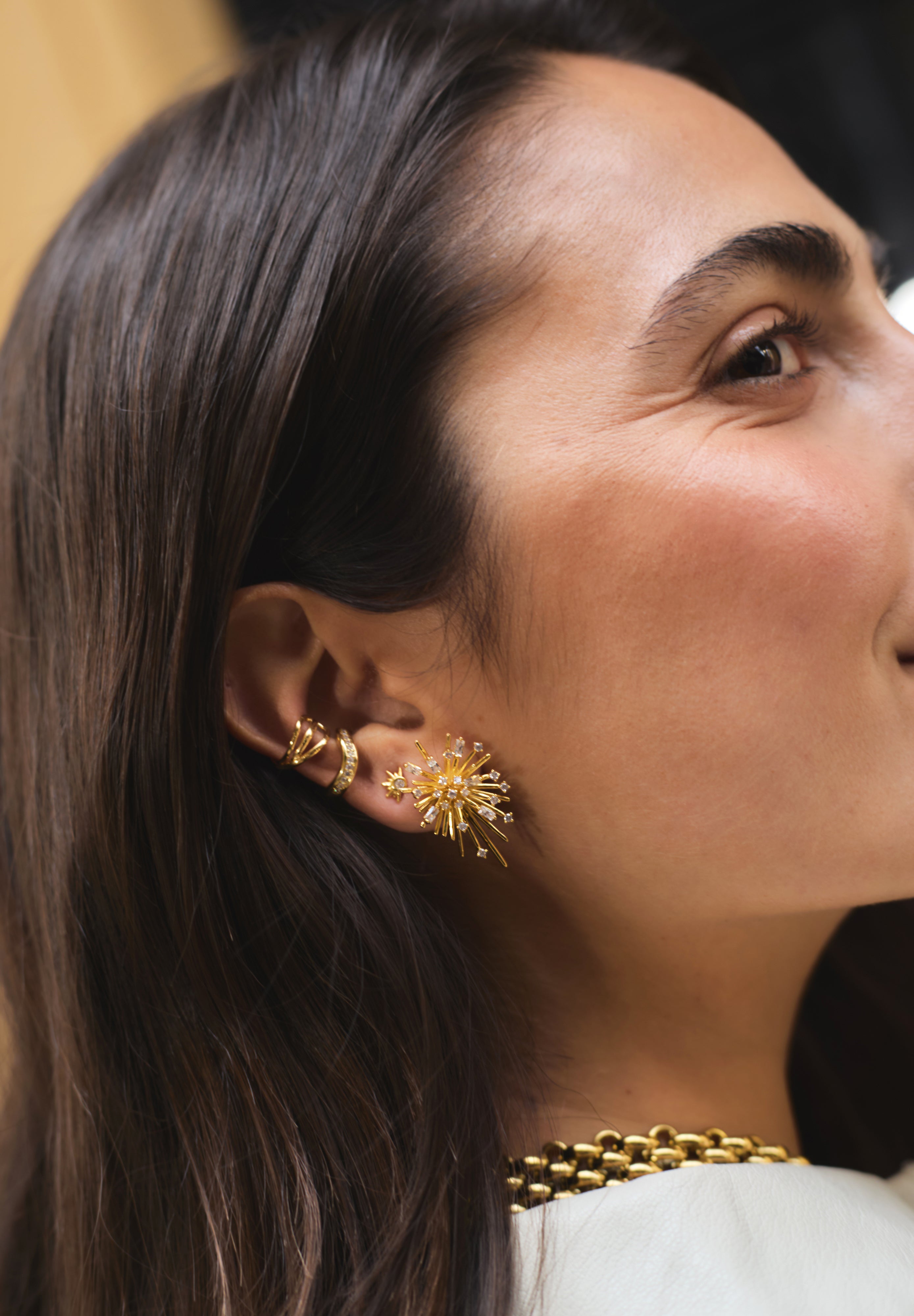 Fireworks Gold Earrings