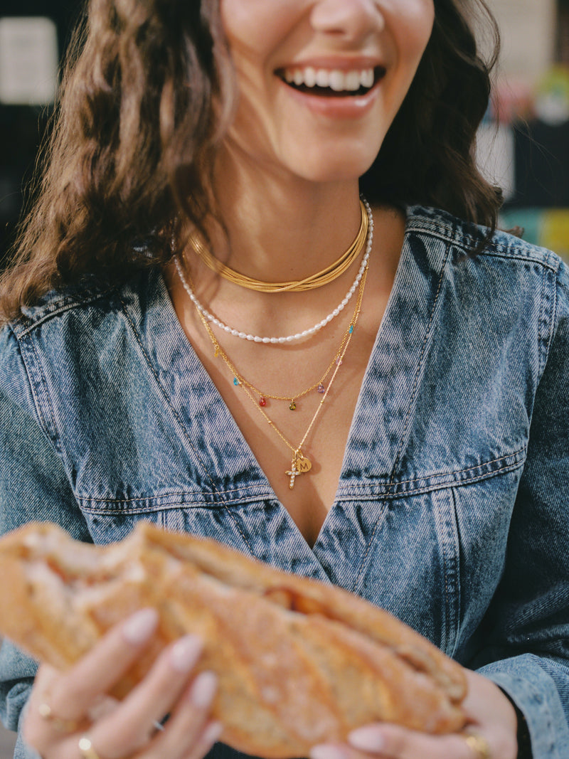 Xiqueta Meua Colors Stainless Steel Gold Necklace