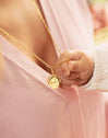 Double Mamá Lovely Heart Gold Medallion Charm