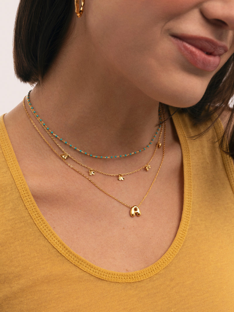 Hailey Letter Stainless Steel Gold Necklace