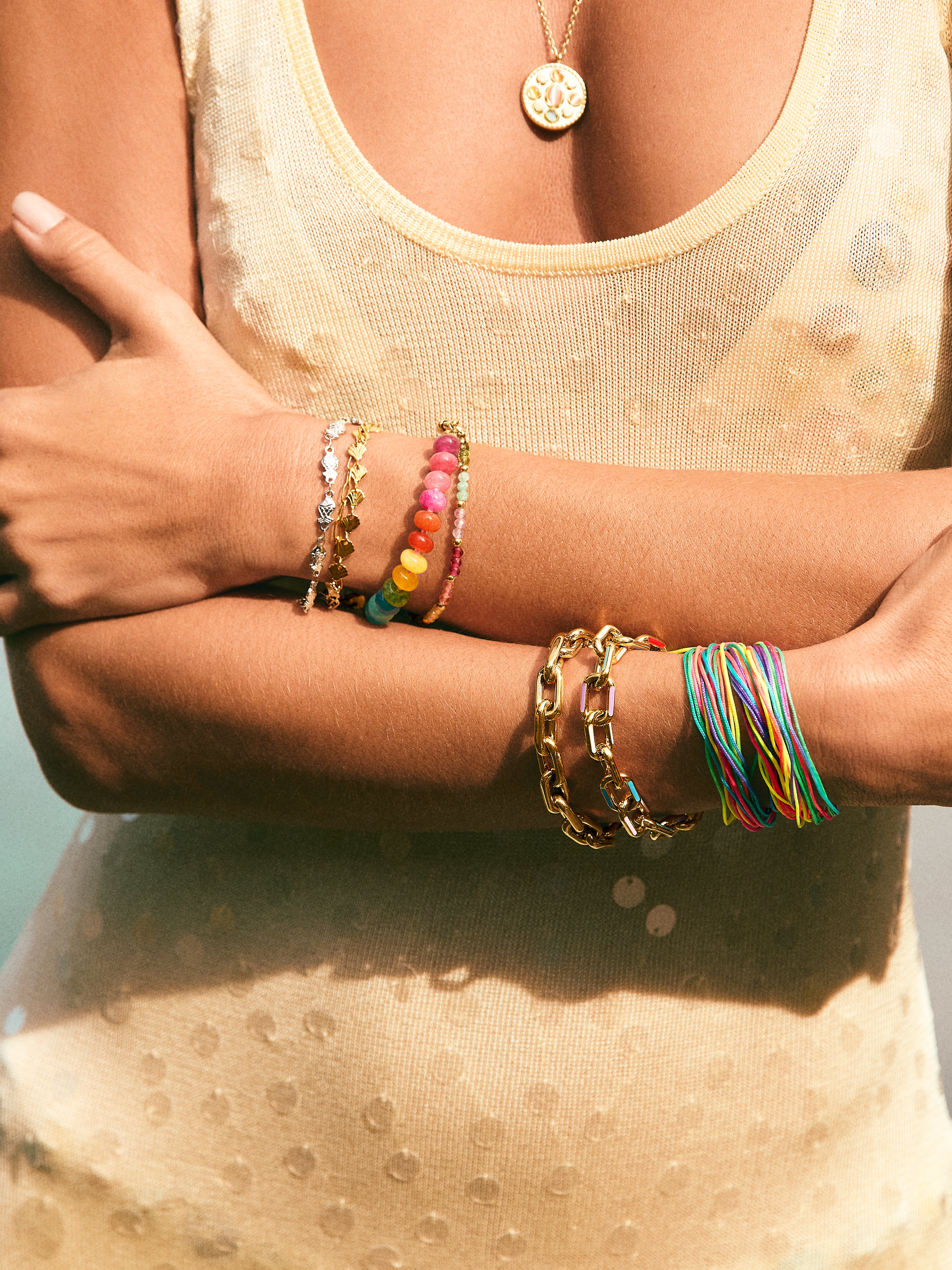 Shells Stainless Steel Gold Bracelet 