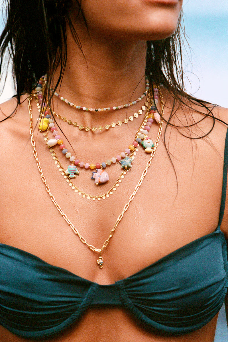 Shells Stainless Steel Gold Necklace