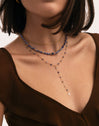 Y Cianita Stones Stainless Steel Gold Necklace