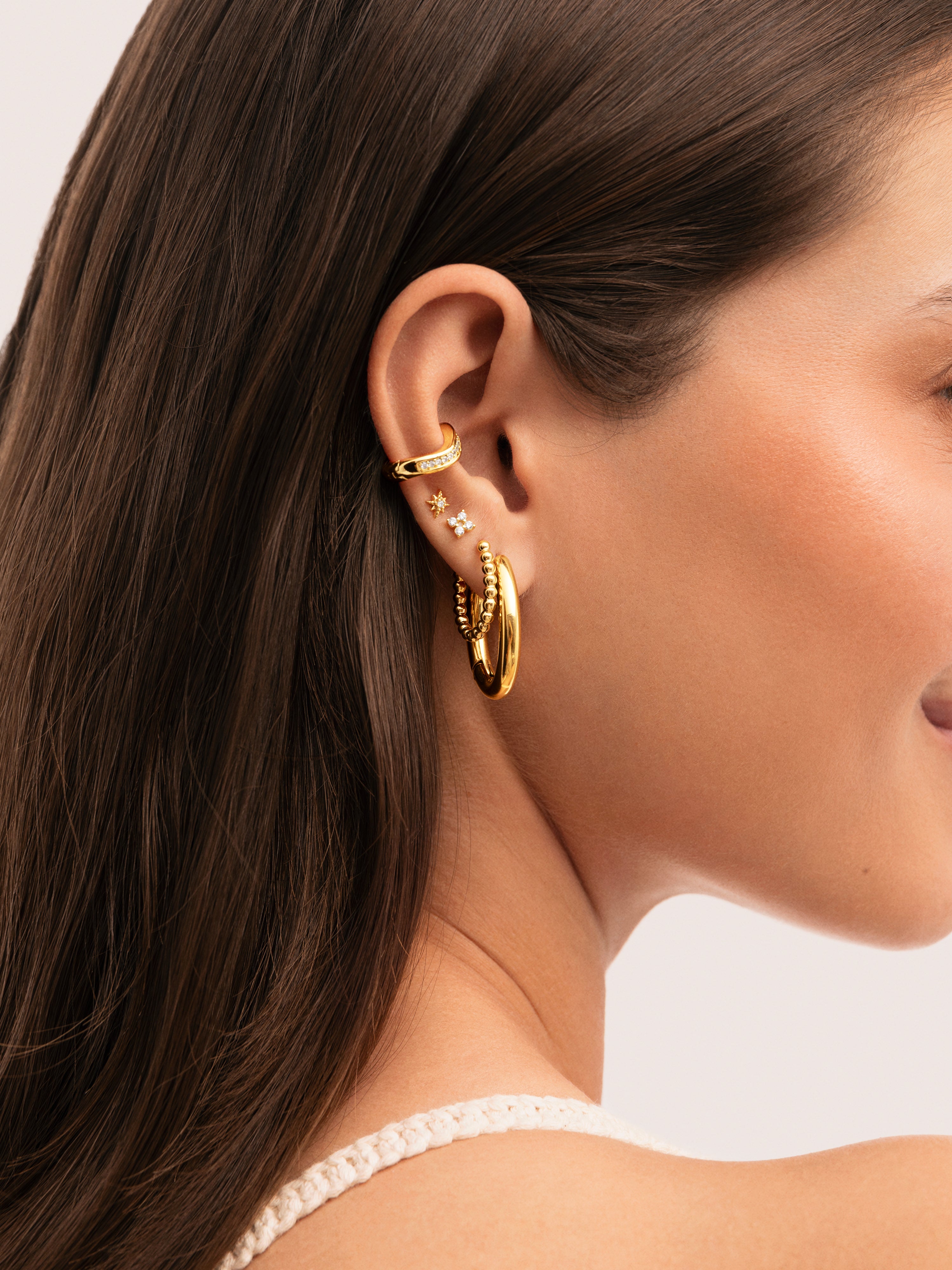 Ear Cuff Hailey Einzelner Ohrring, vergoldet