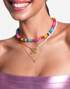 Collar Bloom Stones Acero Baño Oro
