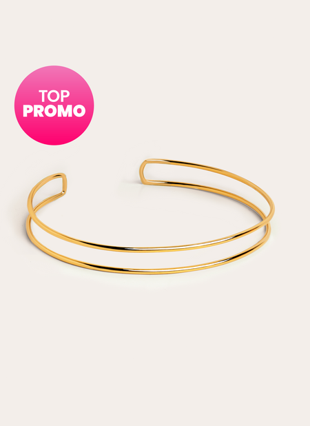 Choker Double Ring Baño Oro