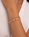 Pulsera Amulet Rose Quartz Acero Baño Oro