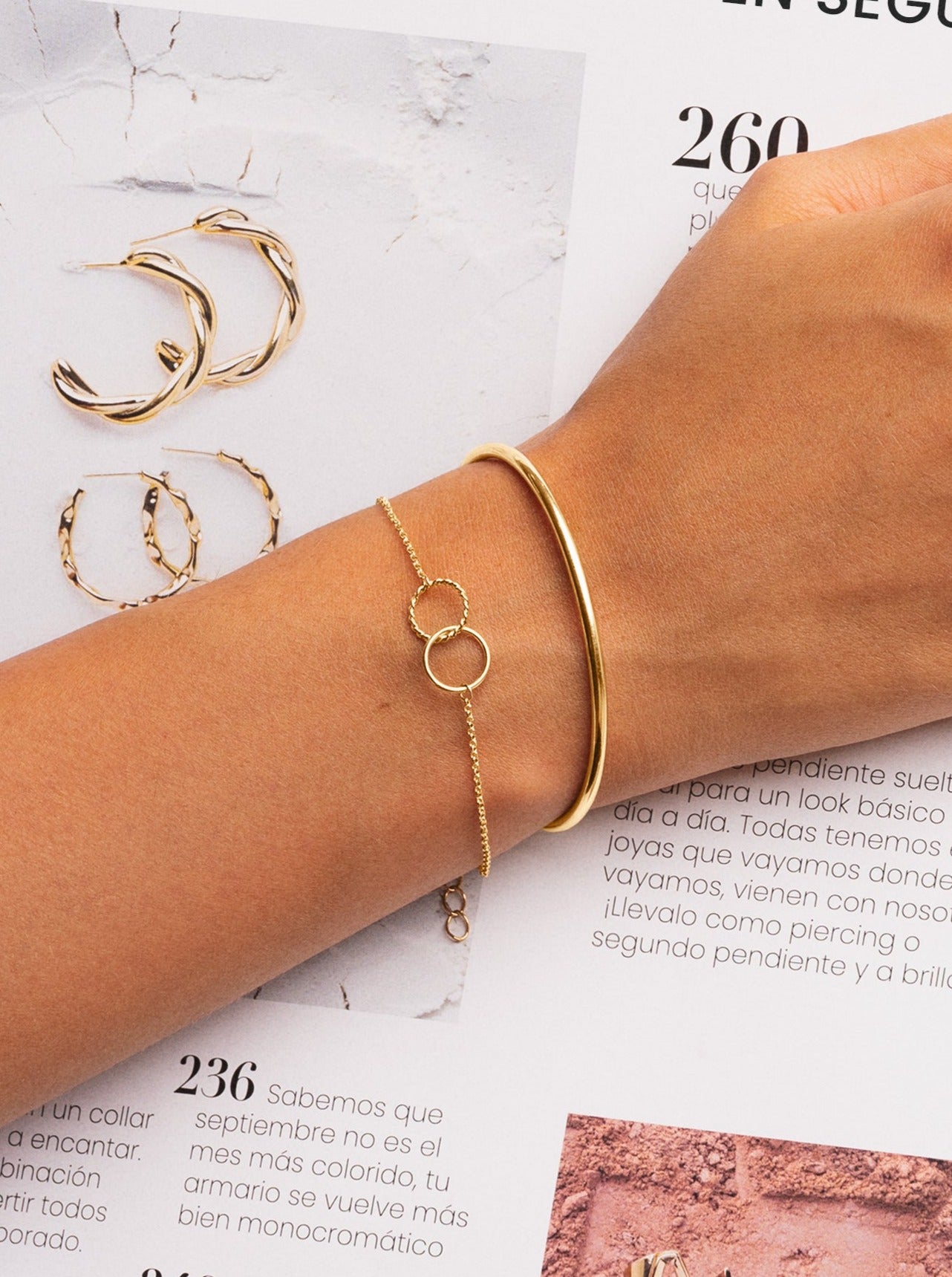 Pulsera Circles Twist Baño Oro