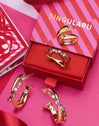 Estelar Cross Gold Hoop Earrings 