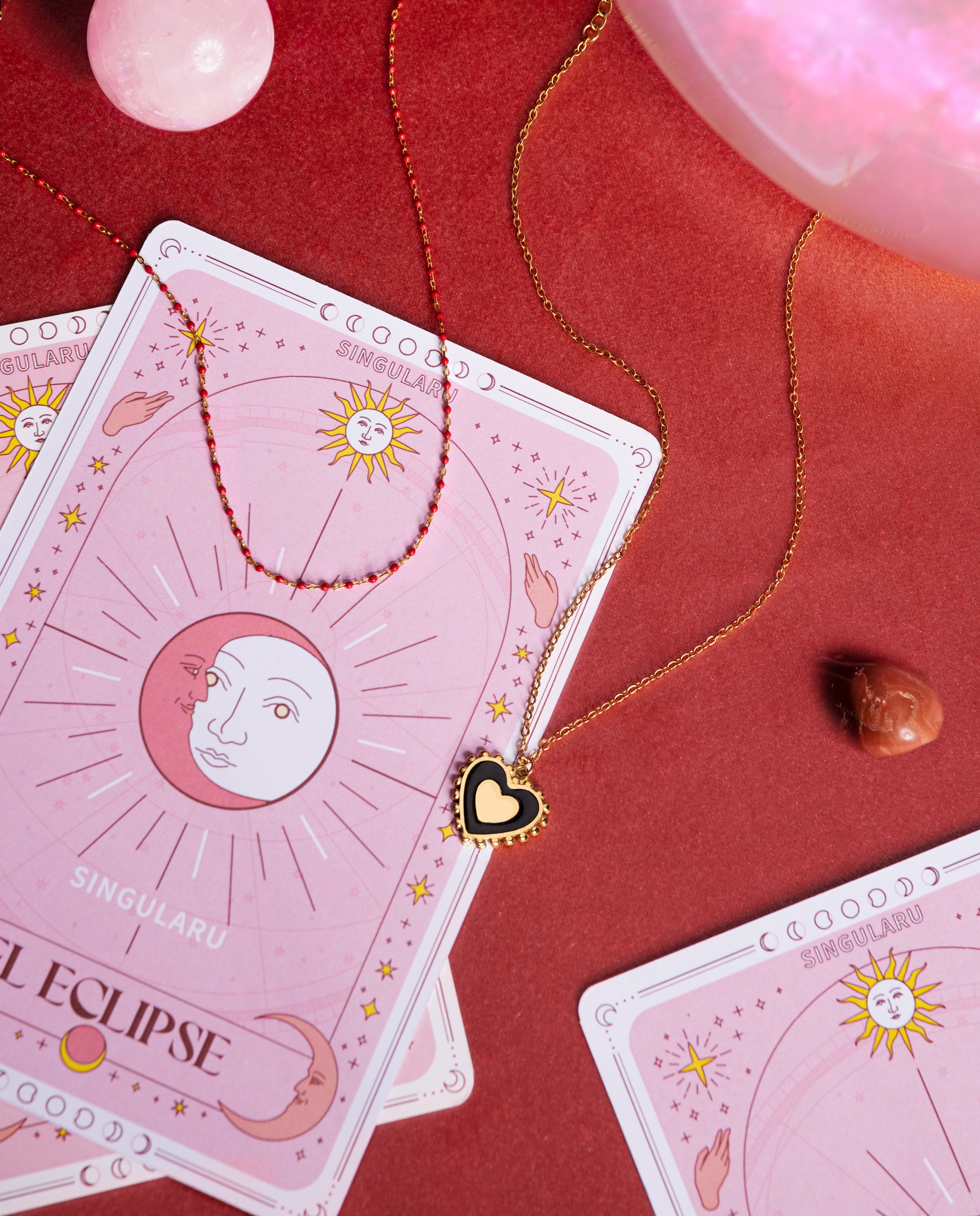 Reversed Heart Enamel Stainless Steel Necklace