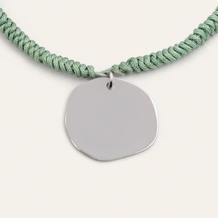 Green Medallion Personalized Stainless Steel Bracelet 
