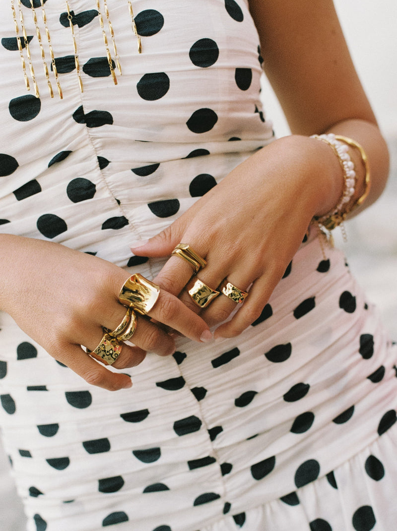 Odisea Stainless Steel Gold Ring 