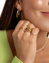 Anillo Trébol Baño Oro