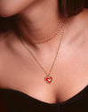 Reversed Heart Enamel Stainless Steel Necklace
