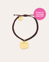 Brown Medallion Personalized Stainless Steel Gold Bracelet