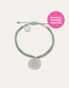 Green Medallion Personalized Stainless Steel Bracelet 