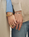 Anillo Single Spark Plata Baño Oro