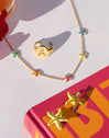 Starfish Enamel Colors Gold Necklace