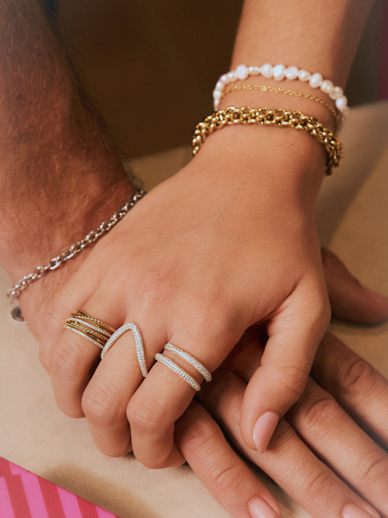 Triple Cross Spark Gold Ring