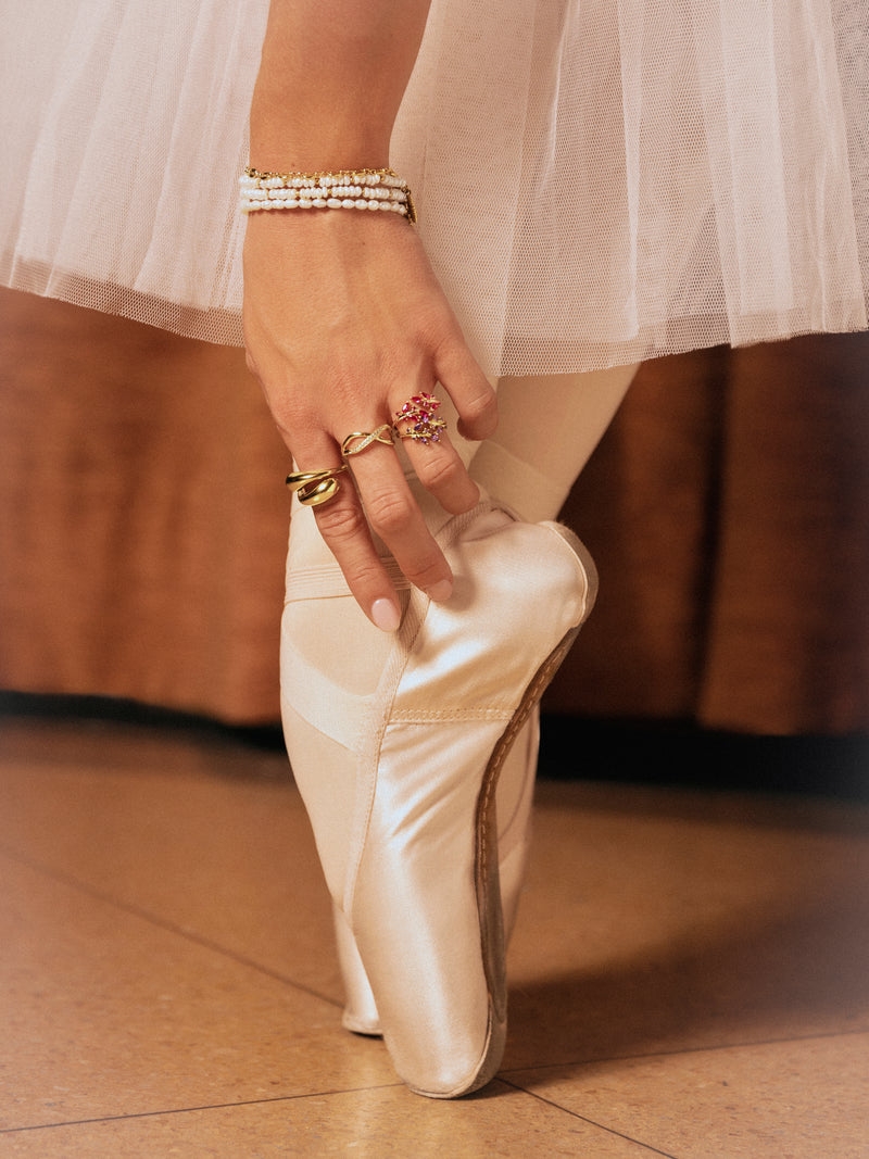 Abraccio Stainless Steel Gold Maxi Ring 