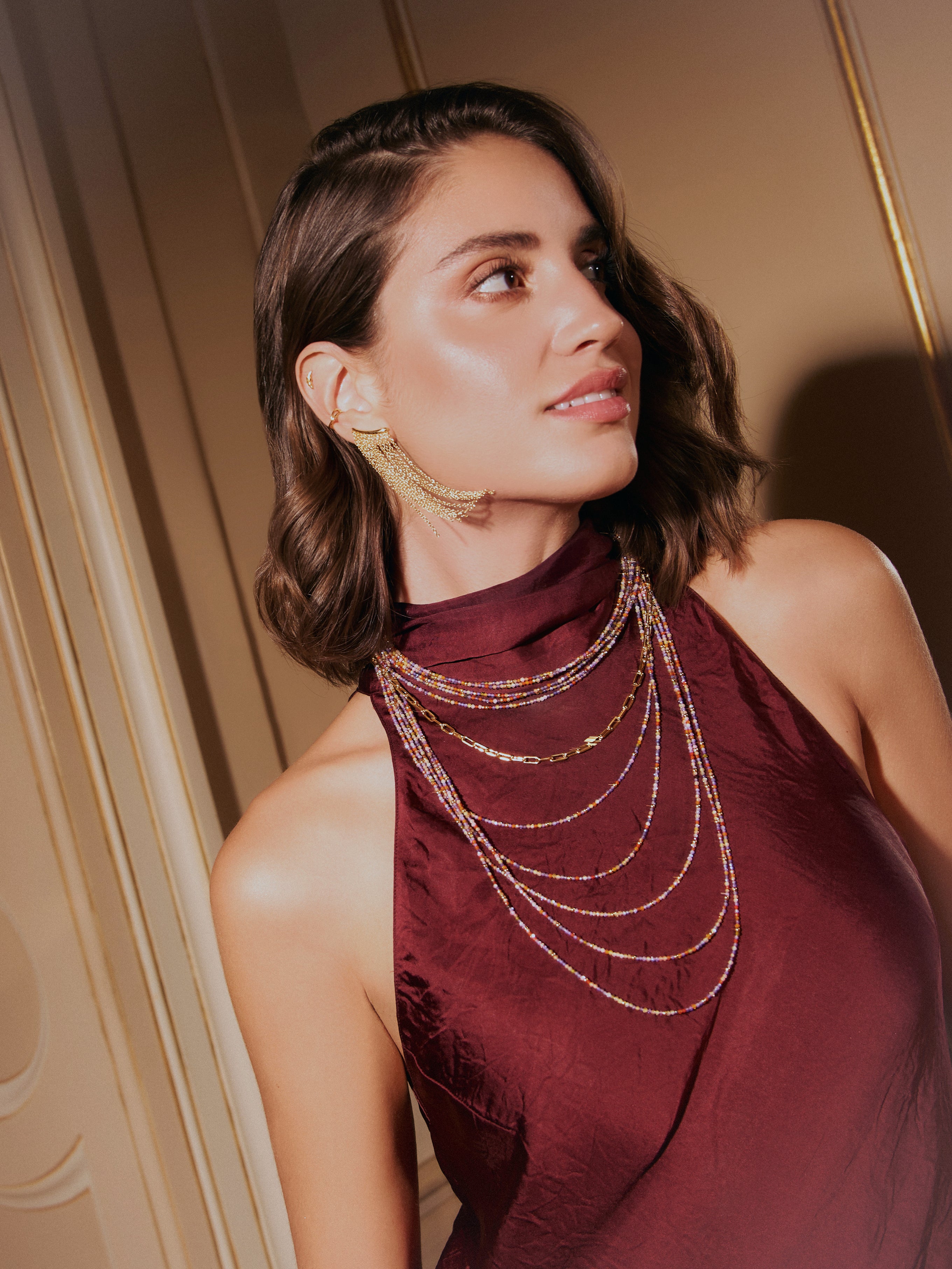 Tamara Cascade Gold Earrings 