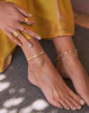 Double Dots Colors Enamel Stainless Steel Gold Anklet