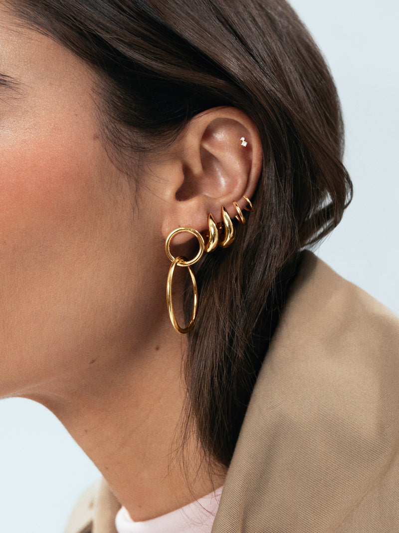 Sister Steel Gold-Plated Earrings