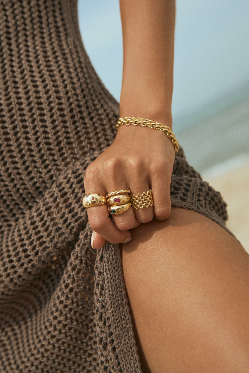 Tressia Ring, vergoldet