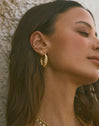 Double Tressia Gold Single Earring