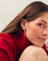 Heart Red Enamel Gold Single Earring
