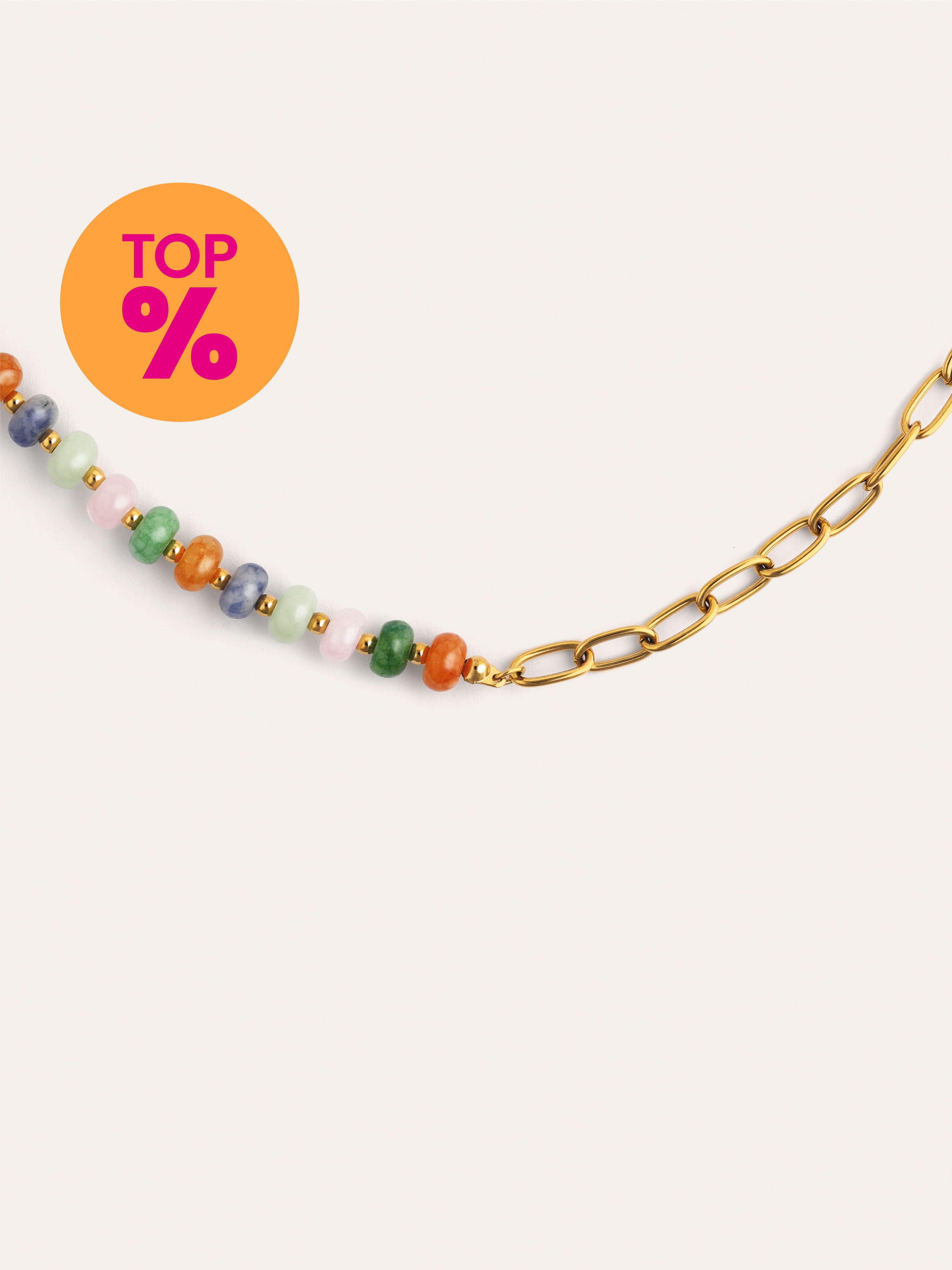 Collar Alpine Chic Stones Acero Baño Oro