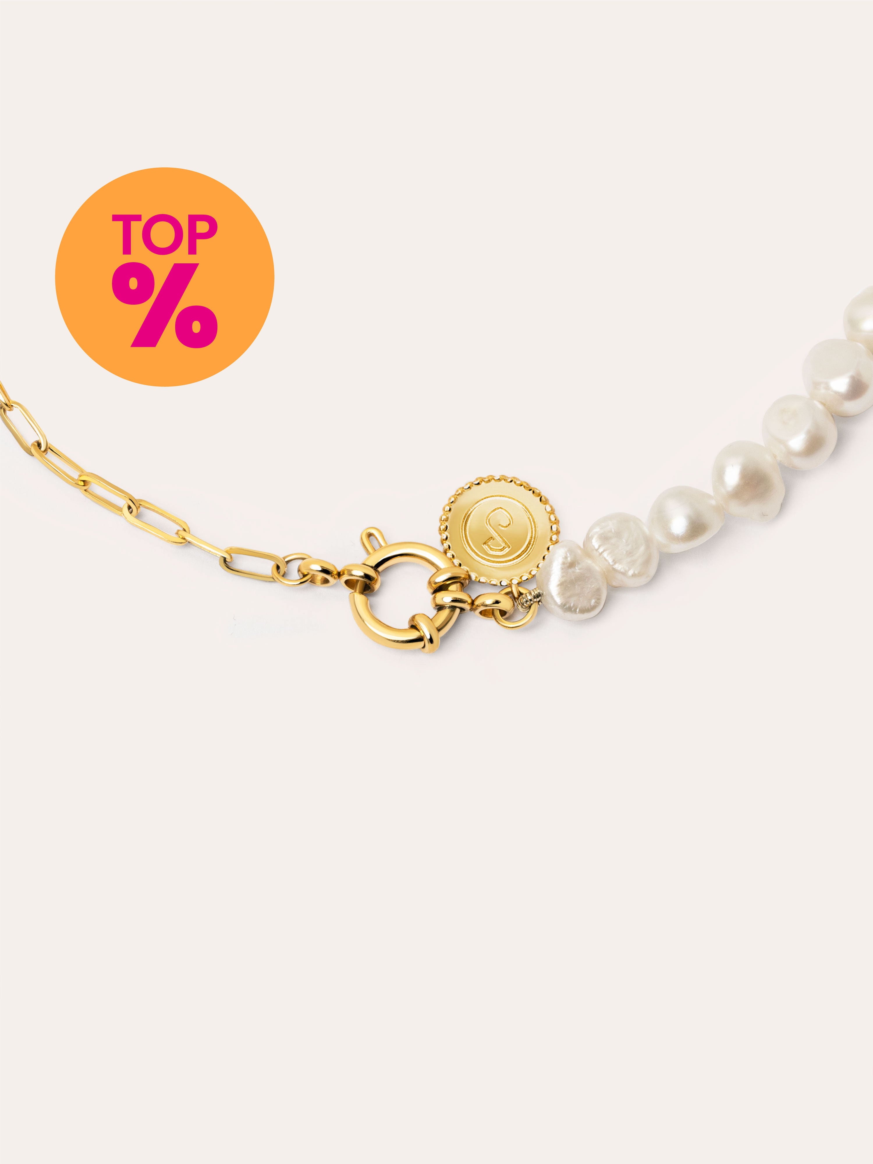 Collar Chic Pearl Acero Baño Oro