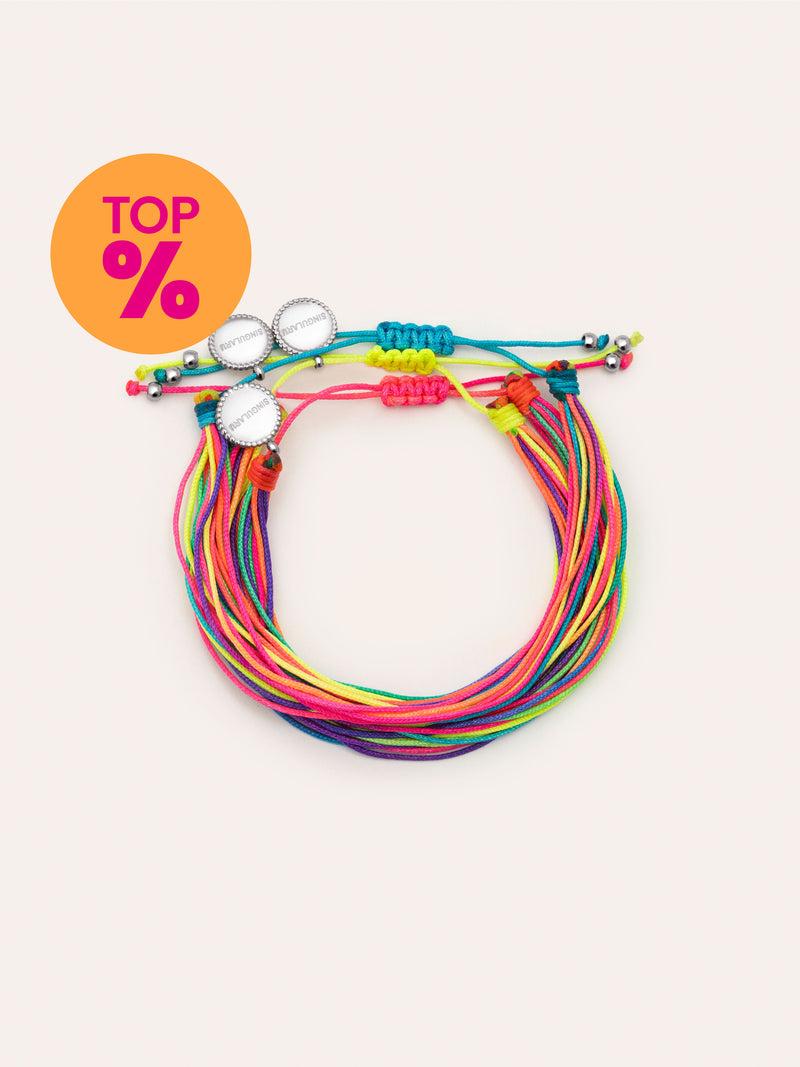 Pack 3 Pulseras Neon Rainbow Fruits Acero