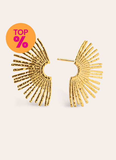 Pendientes Sunbeam Acero Baño Oro