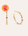 Pendientes Aro Rainbow Bubbles L Baño Oro