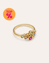 Anillo Rainbow Bubbles Baño Oro