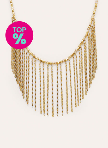 Collar Zafira Champagne Acero Baño Oro