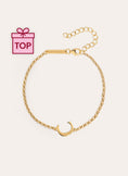 Pulsera Single Letter Plata Baño Oro