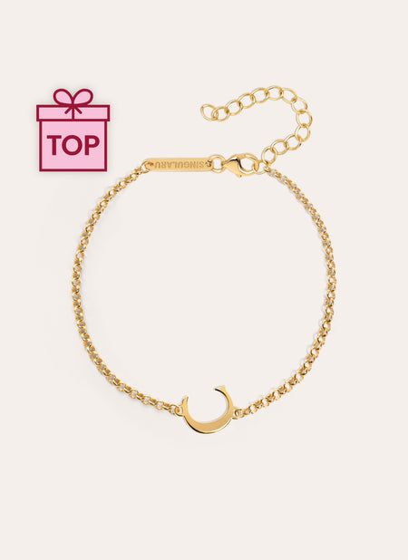 Pulsera Single Letter Plata Baño Oro