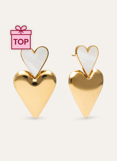 Pendientes Duo D'Amour Nácar Acero Baño Oro